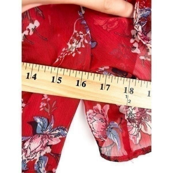 Anthropologie Ranna Gill Keira Red Floral‎ Dress Size XS - Picture 10 of 12